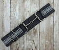 1.5" Equestrian Elastic Bit Buckle Belt - Grey Silver Stripe